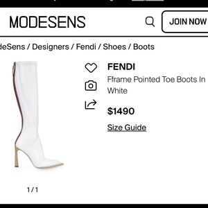 Fendi White Heeled Boots with Tan Sole